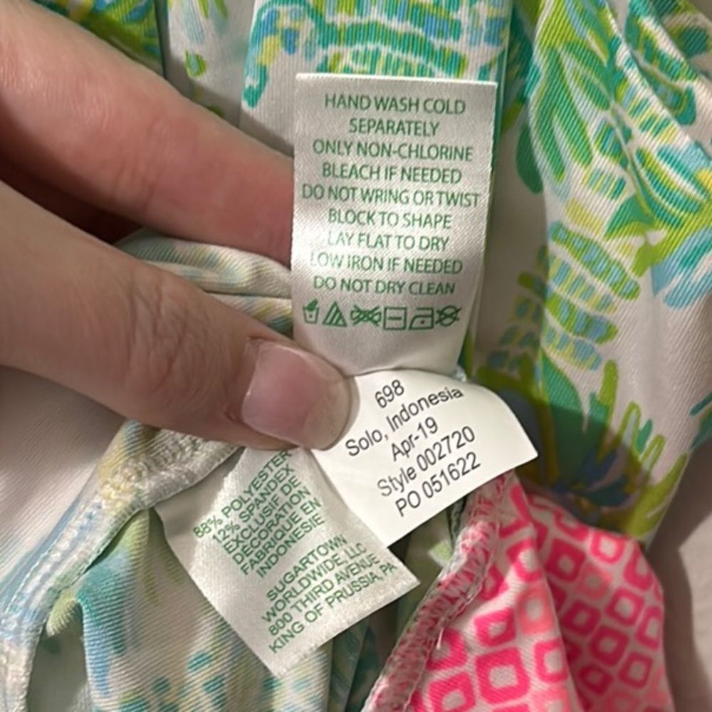 Lilly Pulitzer Tropical Green and Pink Halter / Tank Top - Picture 7 of 7